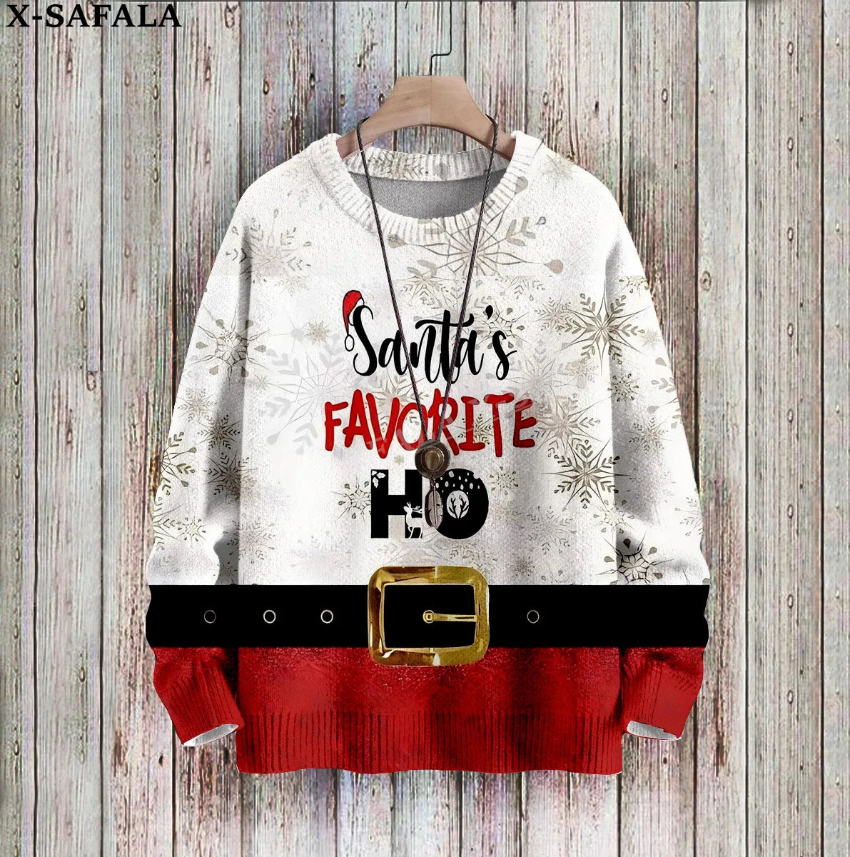 Santa Claus Funny Christmas Gift Cosplay Ugly Christmas Knit Sweaters Christmas Gift Jumpers Tops Couple Party Unisex Casual-4