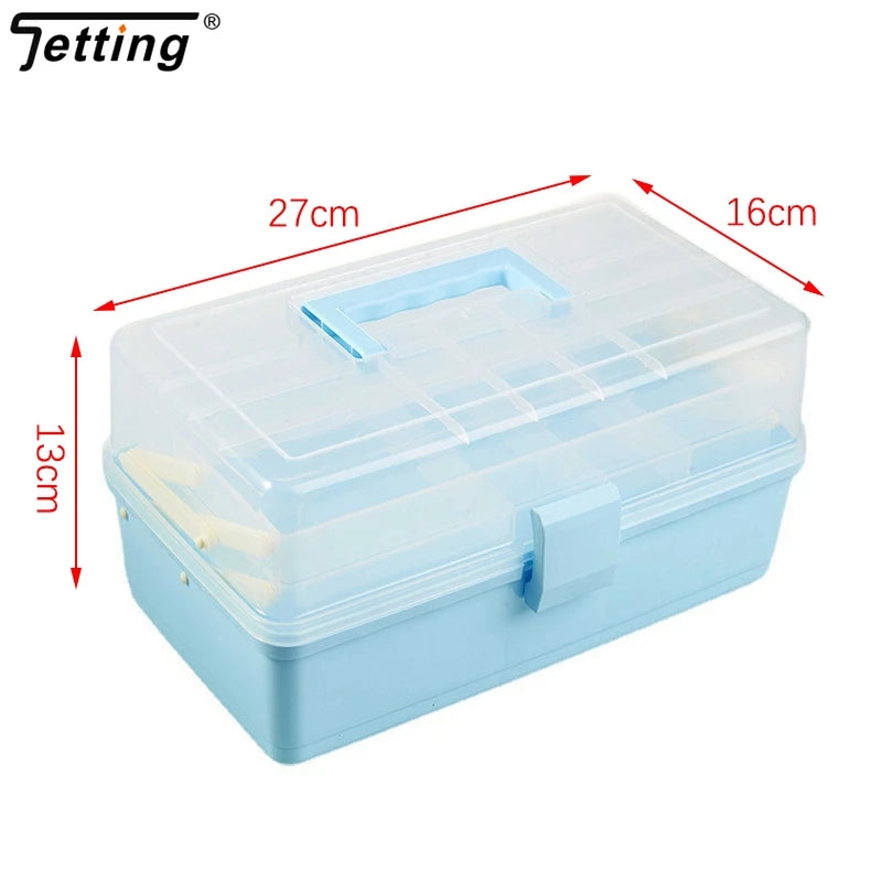 1Pcs 3 Layers Large Capacity Storage Box Foldable Multifunctional Plastic Portable Makeup Hairpin Organizer Nail Art Jewelry Box