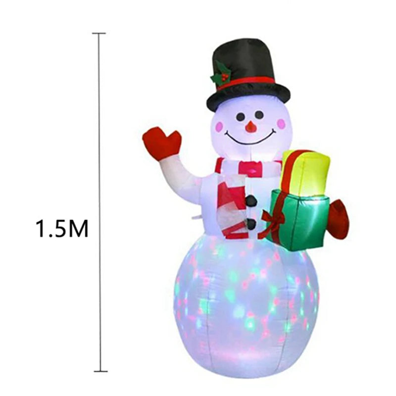 150Cm LED Illuminated Inflatable Snowman Air Pump Night Lamp Inflatable Toys Indoor Outdoor Christmas Decor