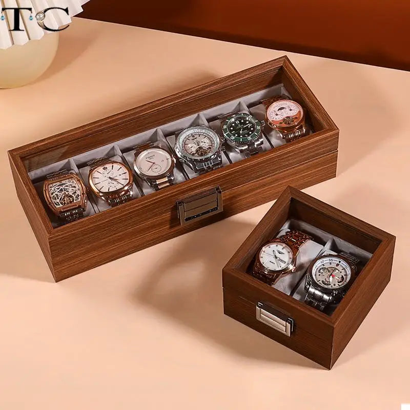 Wooden Jewelry Display Box with Cover Watch Bracelet Storage Display Box Watch Organizer Collection Box