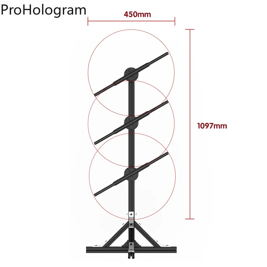 45cm 3D Hologram Projector Fan Advertising Display Stand Led Sign Holographic Lamp Player 3D Fan Stand Support Splicing