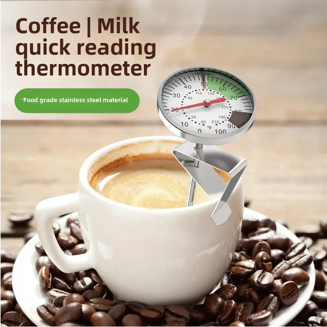 5-Inch Dial Probe Thermometer 0-100 °C Milk Coffee Thermometer Instant Read Stainless Steel for Kitchen Food Cooking Milk Coffee