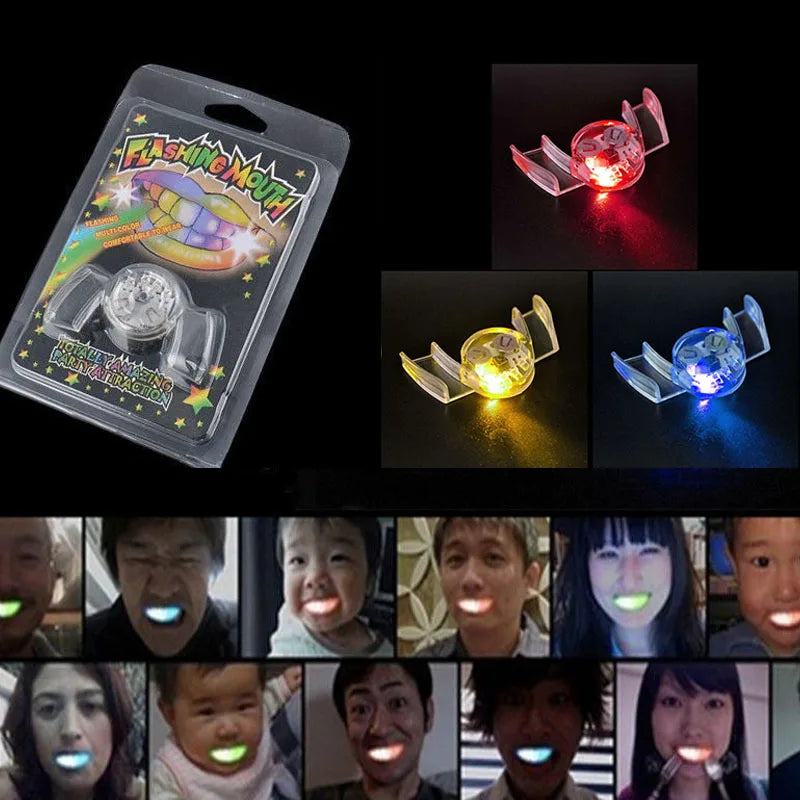 Flash LED Mouth Braces Light Up Piece Glow Teeth Halloween Party Tricky Cosplay Luminous Dentures Halloween Supplies