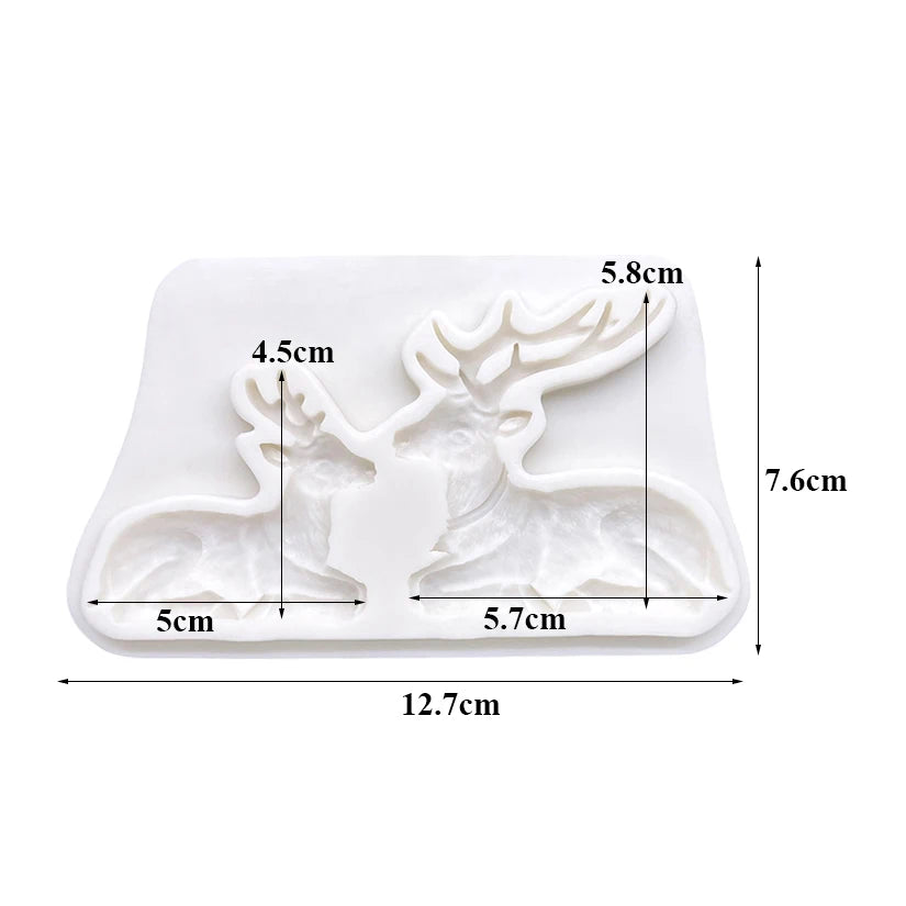 Reindeer Christmas Silicone Sugarcraft Mold Resin Tools Cupcake Baking Mould Fondant Cake Decorating Tools