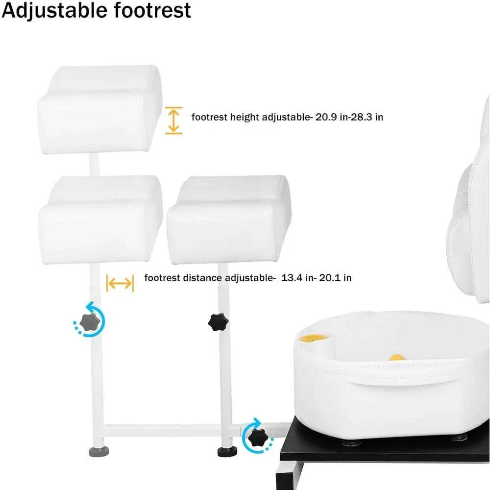 Reclining Pedicure Chair for Stool, with Foot Basin 360° Rotation Hydraulic Adjustable Pedicure Chair No Plumbing Unit Station