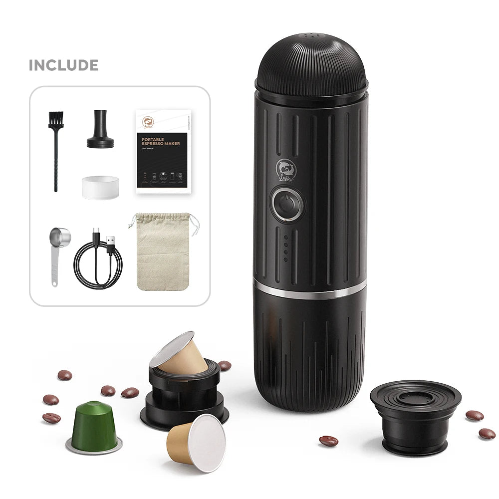 I Cafilas 70ml Portable Coffee Machine Expresso Coffee Maker Fit Nexpresso Dolce Pod Capsule Coffee Powder  for Car & Home