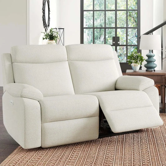 58.7” Power Loveseat Recliner Sofa. Reclining Loveseat Couch for Living Room. Home Theater Seating. Beige.