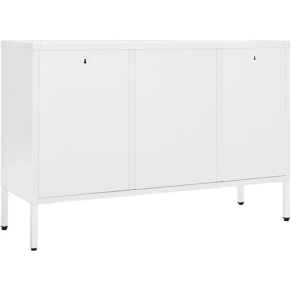 Tableware Cabinet  Sideboard White 41.3"x13.8"x27.6" Steel and Tempered Glass Suitable for Entryway,Living Room Cabinets