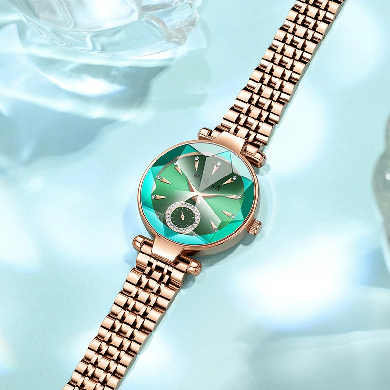 Women Watches For Ladies Stainless Steel Band Wrist Watches Green Quartz Wristwatches relogio feminino 2023 Luxury Brand Top