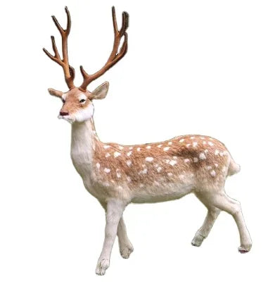 Realistic Christmas Deer Handicraft Soft Plush Fur Model Xmas Decorative Flocking Gift