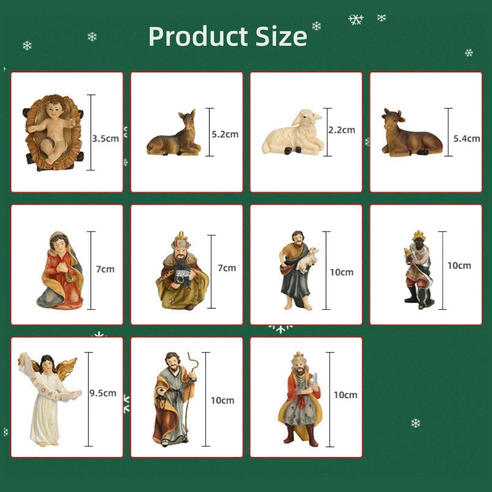 Christmas Nativity Set Holy Family Nativity Scene and Figures Figurines Nativity Manger Ornaments Birth of Jesus Home Decoration