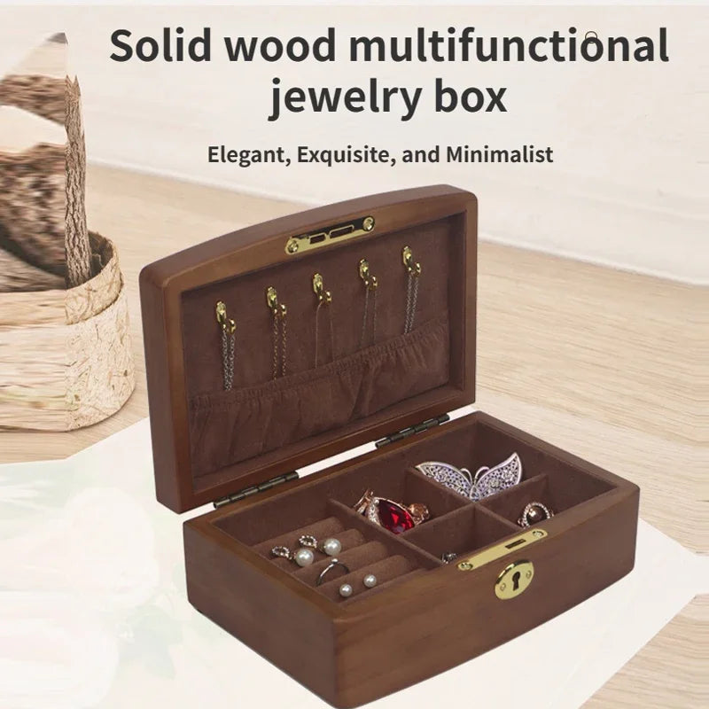 New Wood Jewelry Storage Box Display Earring Rings Jewelry Organizer Box Luxury Jewelry Gift Packaging Box Bracelet Package