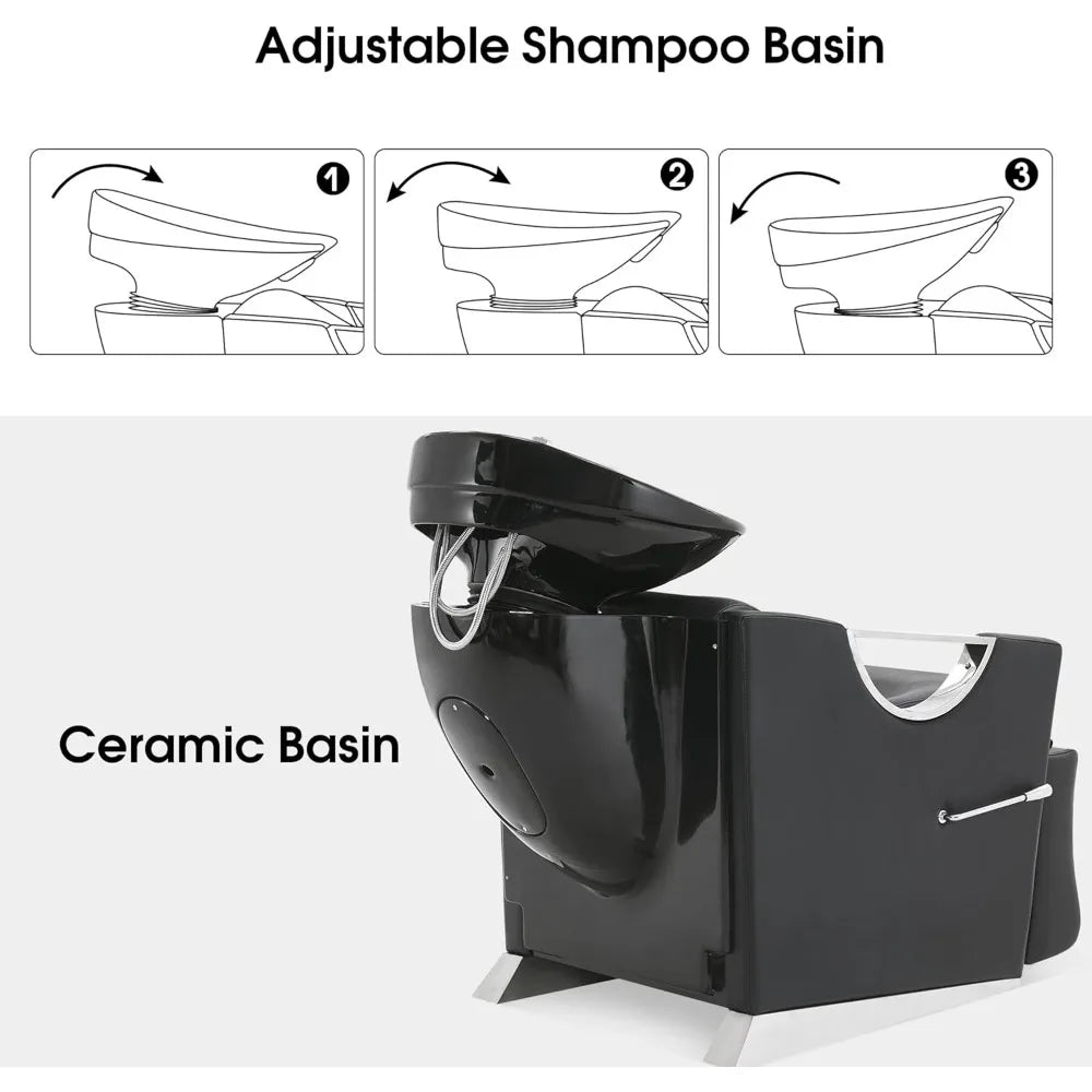 Shampoo Chairs, for Spa Beauty Salon Professional Hair Salon Equipment ,Ceramic Bowl Shampoo Chair