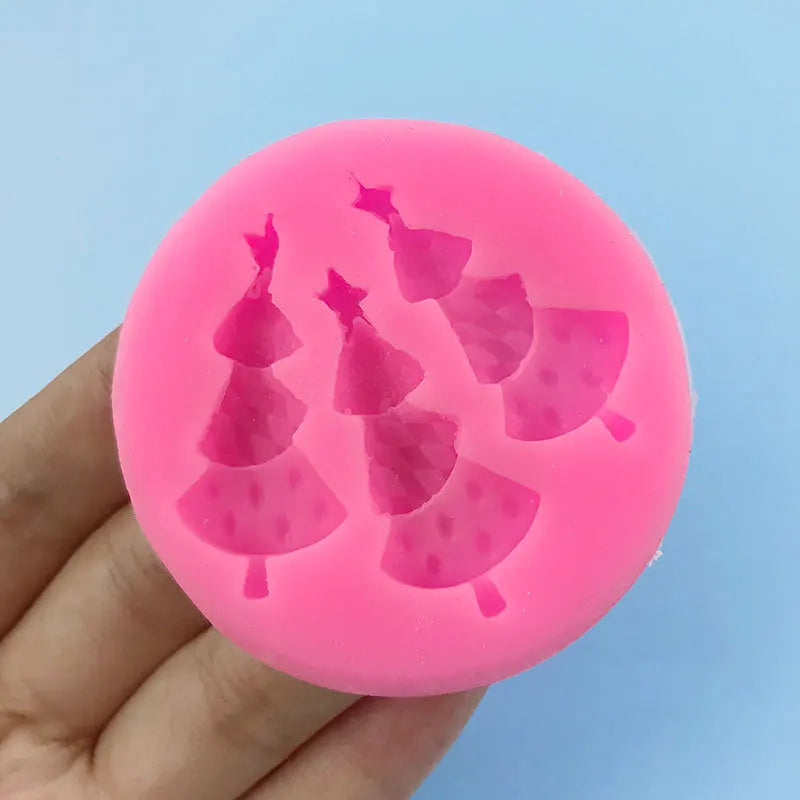 3 hold DIY Christmas Tree Silicone Cake Mold For Baking Accessories Cake Decorating Tools Art Resin Molds