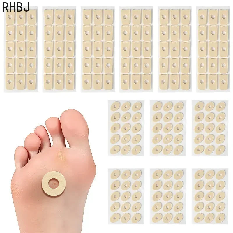 RHBJ 60pcs= 4Sheet Latex Foot Patch for Preventing Calluses Foot Friction Specific Areas The Soles Tops of Feet for Men Women