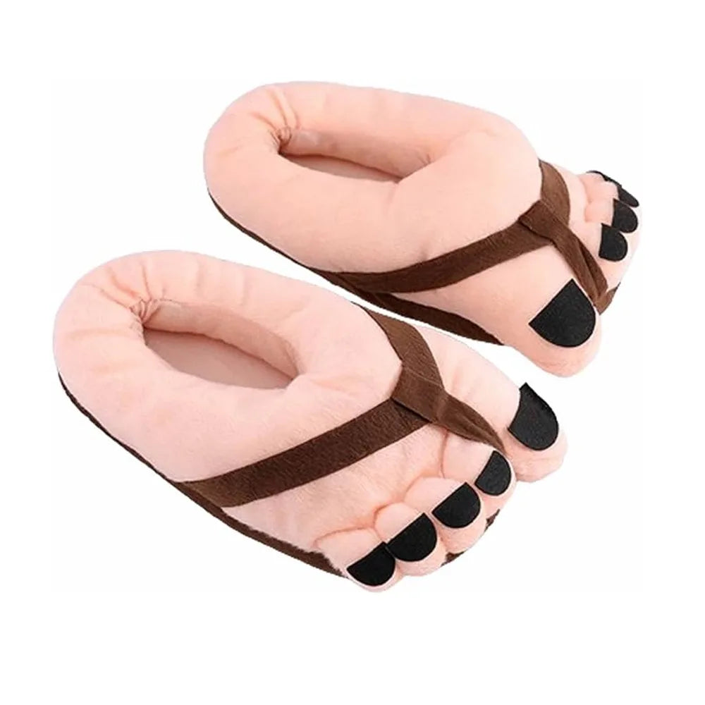 Men Women Winter Slippers Big Feet Creative Couples Funny Slippers House Slides Home Soft Warm Cotton Slider