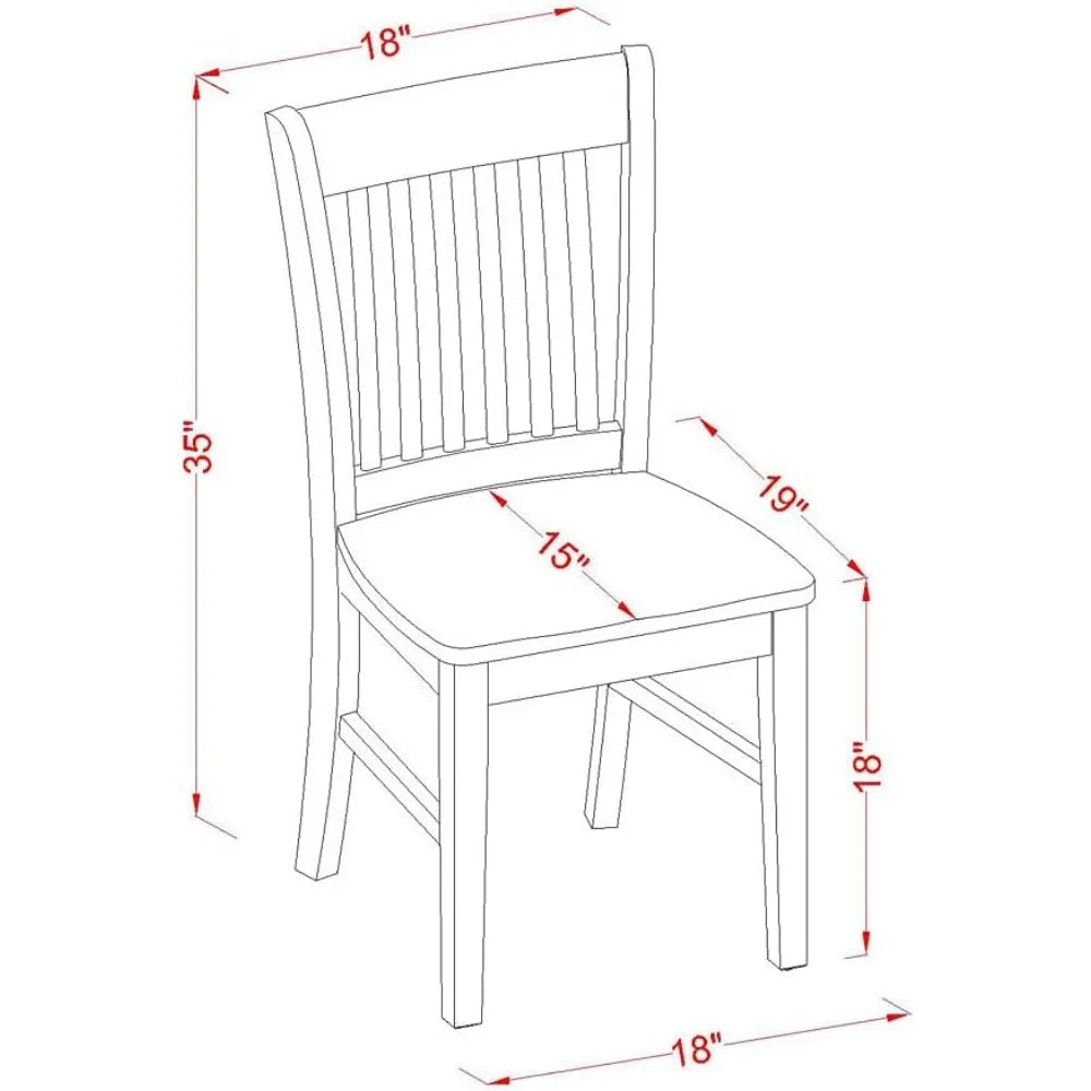 7-Piece Kitchen Table Chairs Set - a Rectangular Modern Kitchen Table - 6 Wood Dining Chairs with Solid Wood Seat & Slatted