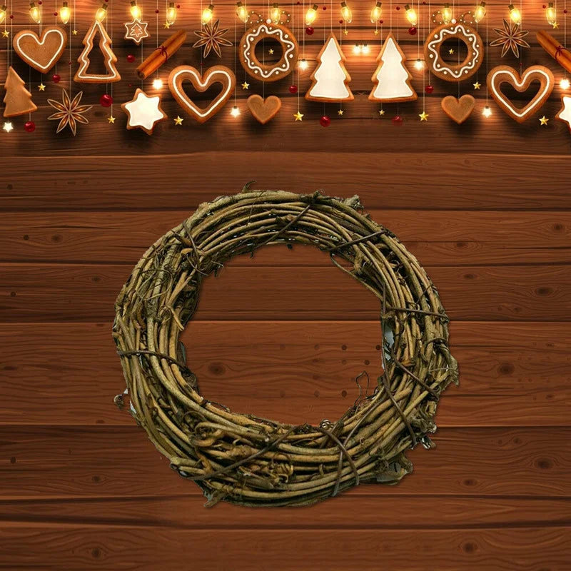 Christmas Artificial Vine Ring Wreath Rattan Wicker Garland Xmas Party Decor DIY  Farmhouse Decor  Rattan Decor Garland