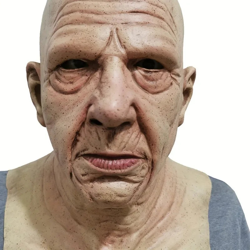 Real-Life Elderly Man Latex Mask: Hilarious Handsome, Perfect for Halloween April Fool's, Parties & Pranks - Durable Comfortable