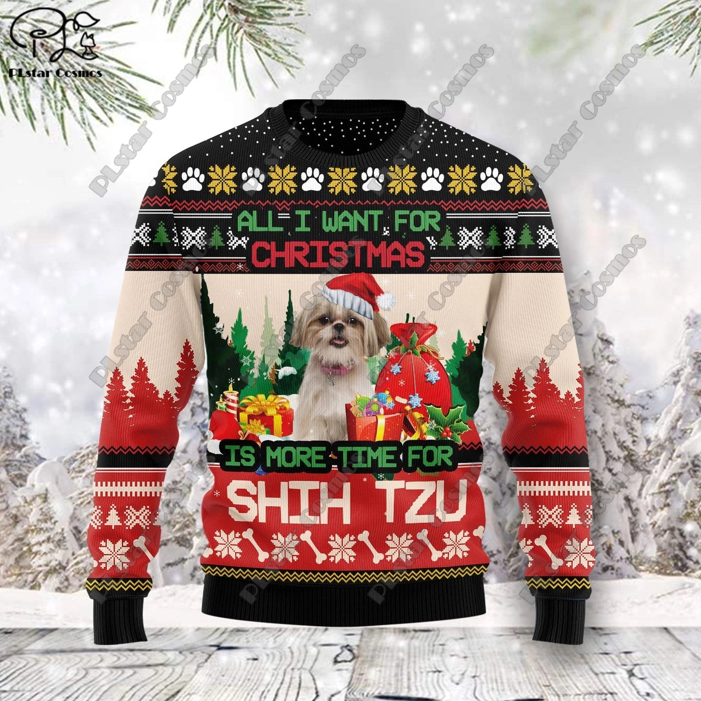 New 3D Printed Animal Custom Series Cute Christmas Pattern Ugly Sweater Street Casual Winter Sweatshirt S-12