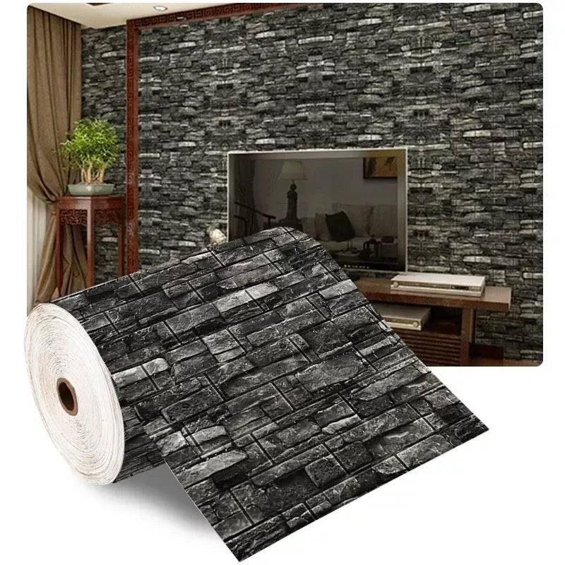 1/3/5/10 M 3D Self-adhesive Wallpaper Stickers 3M Brick Wall Stickers Home Decor Wallpaper for Walls DIY Bedroom Papel De Parede