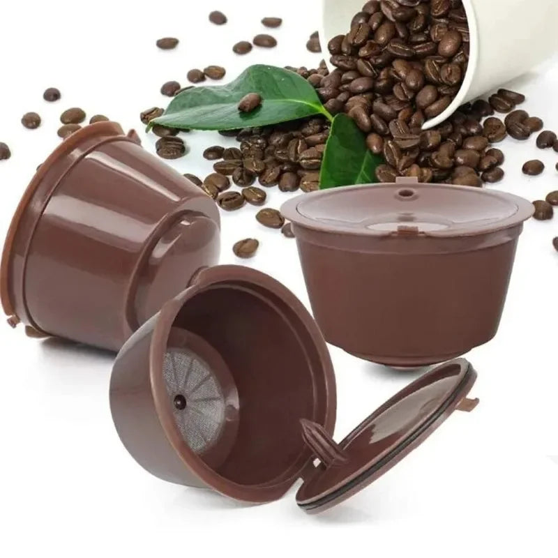 Reusable Coffee Capsule Filter Cup for Nescafe Dolce Gusto Refillable Cap Spoon Brush Filter Kitchen Accessories Coffee Bean Cup