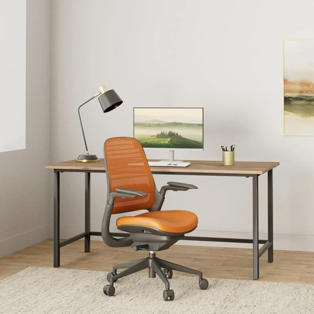 Office Chair - Ergonomic Work Chair with Wheels for Hard Flooring - Helps Support Productivity - Weight-Activated Controls