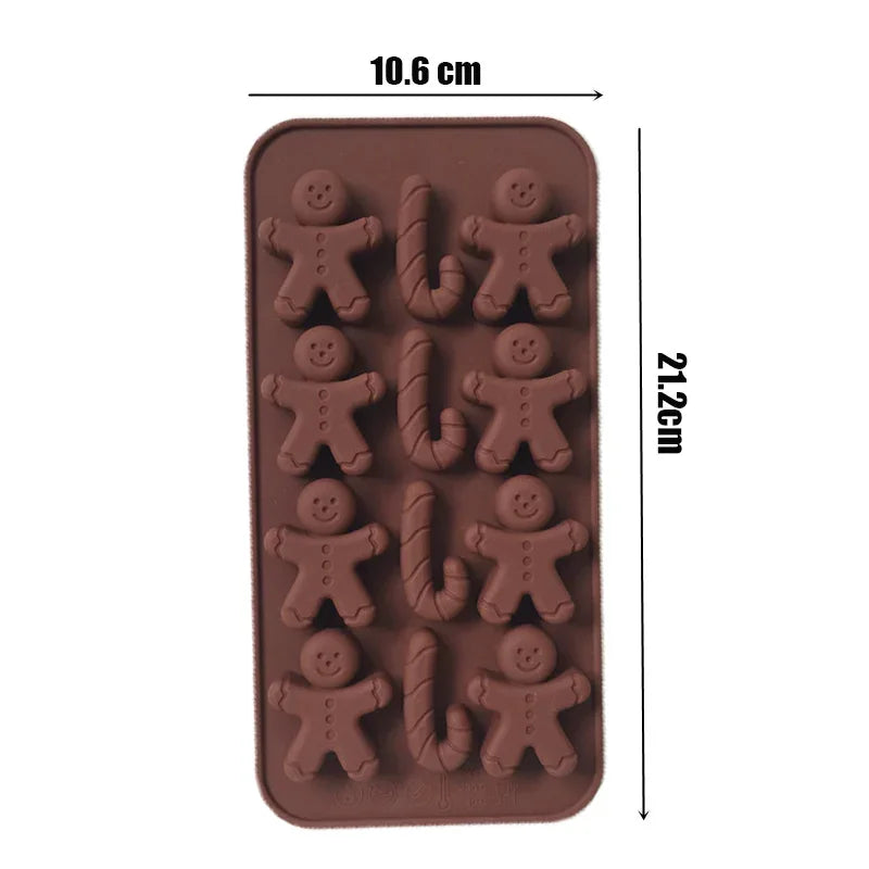 Christmas Gingerbread Man Candy Silicone Mold Cookie Chocolate Baking Cake Mould Cookie Gingerbread Man Baking Trays