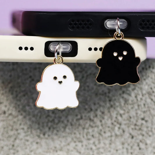 Halloween Cute Ghost Alloy Dustproof Plug, Dustproof Charging Port Cap Accessories Charming Phone Accessories Pendant