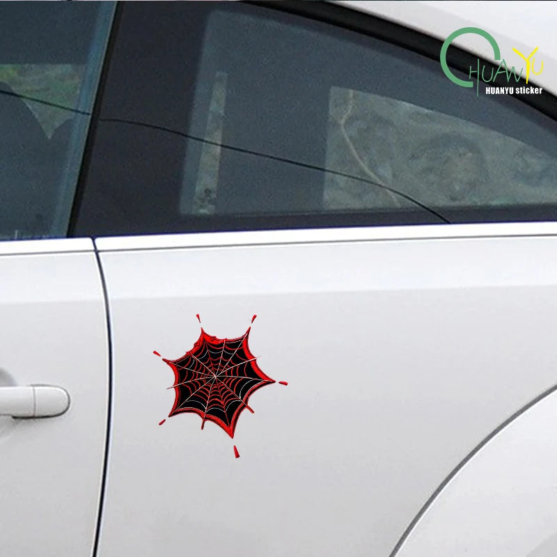 Hollow out car sticker Original spider web Halloween gothic punk classic texture concealer waterproof sticker