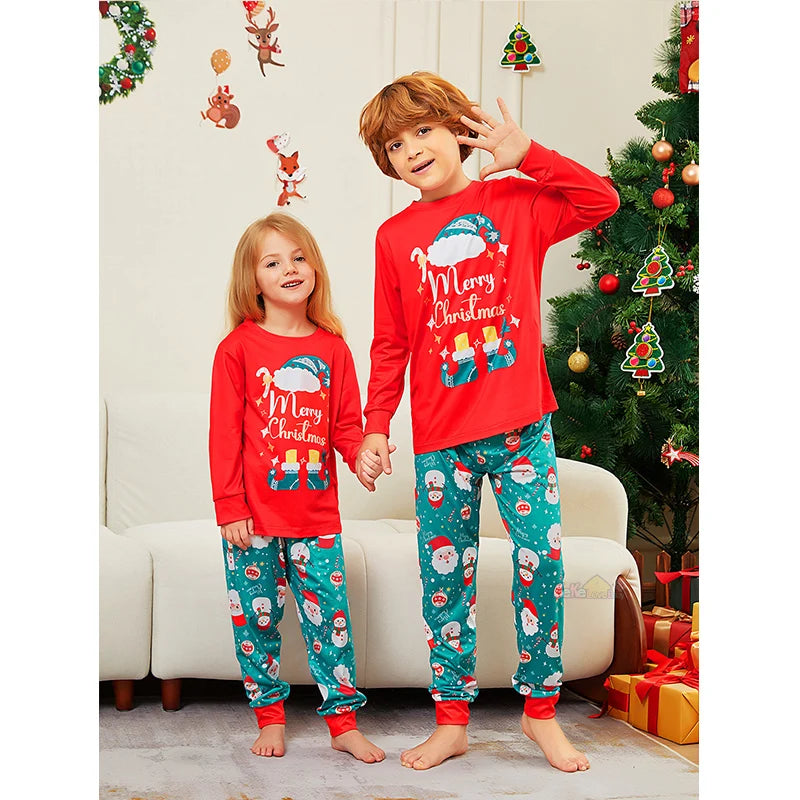 2025 Christmas Matching Family Pajamas Outfits Adult Kids Father Mother Clothes Xmas Sleepwear Baby Boy Girl Pyjamas Family Look