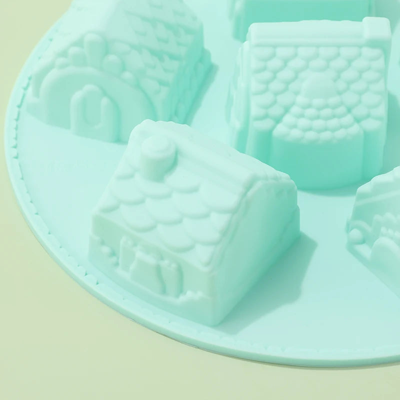 3D Christmas Silicone Cake Mold Gingerbread House Mold Gingerbread Moldes De Silicona Reposteria Y Pasteleria Accesorios