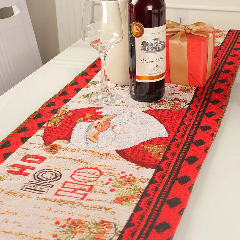 2023 New Christmas Table Runner Creative Restaurant Printed Tablecloth Festive Table Decoration Camino De Mesa Drop Shipping