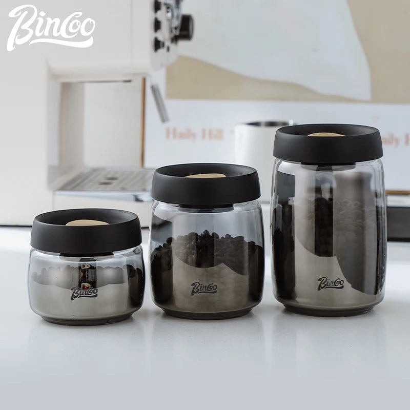 Bincoo coffee bean sealed jar Glass blackout vacuum coffee powder storage jar Tea storage jar Household accessories