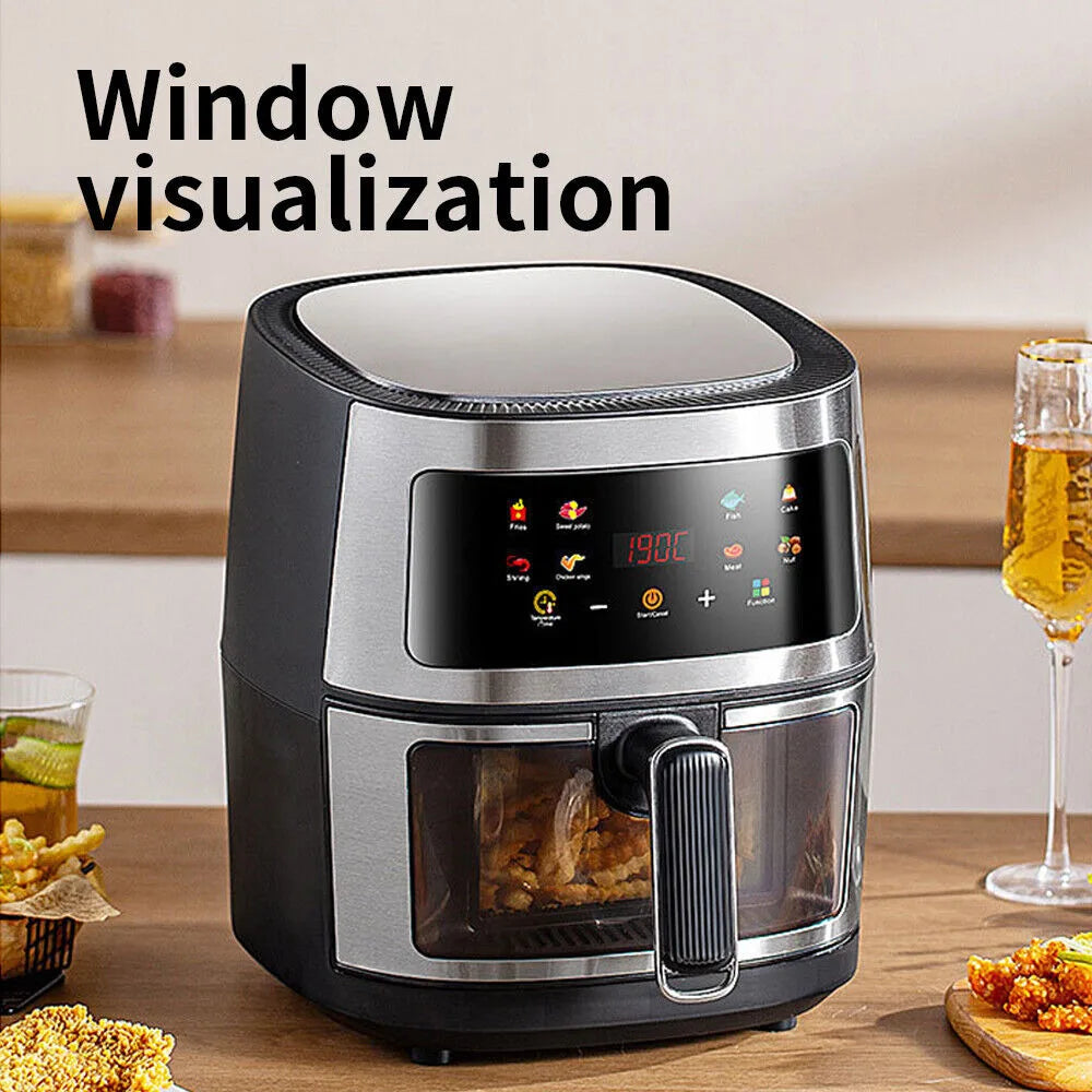 2400W 5L Air Fryer Digital Visible Oven Oil Free Low Fat Healthy Frying Cooker