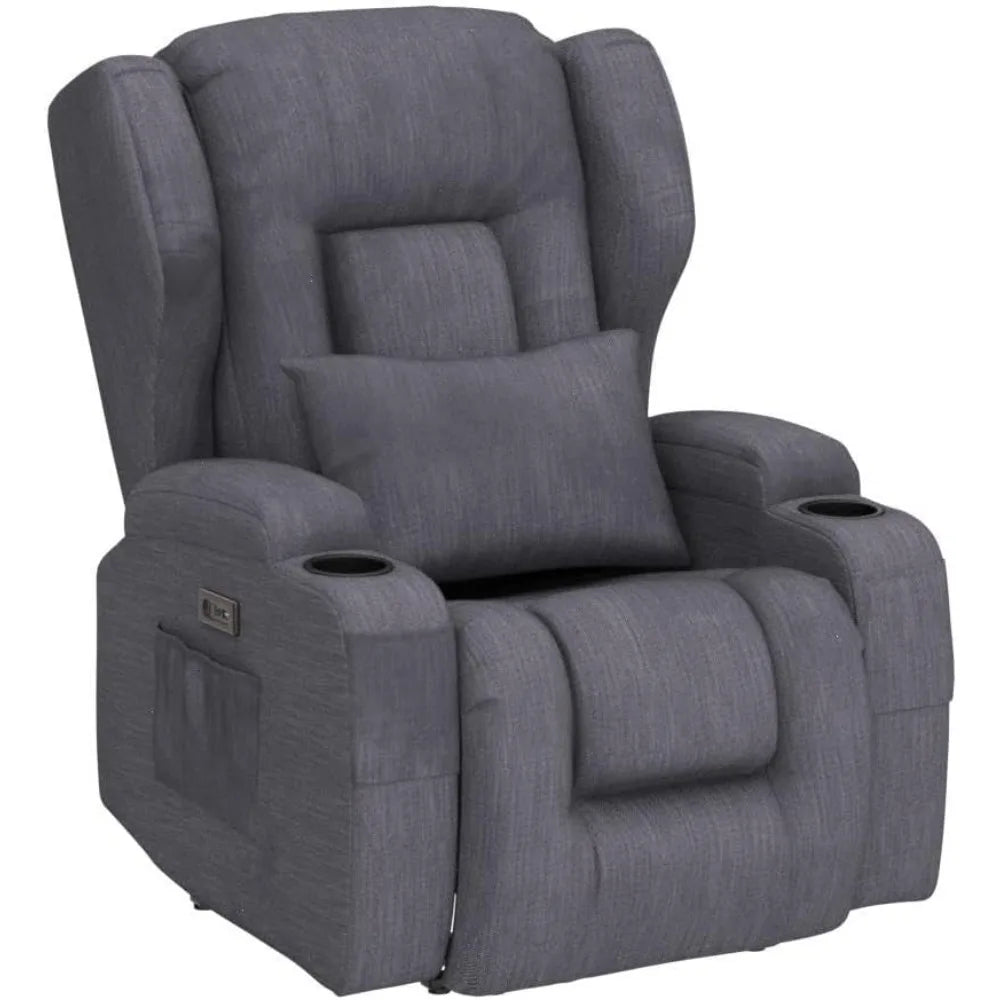 Recliner Chair with Massage&Heating,Sleeper Chair Sofa Electric Recliners Home Theater Seat for Living Room with Remote Control