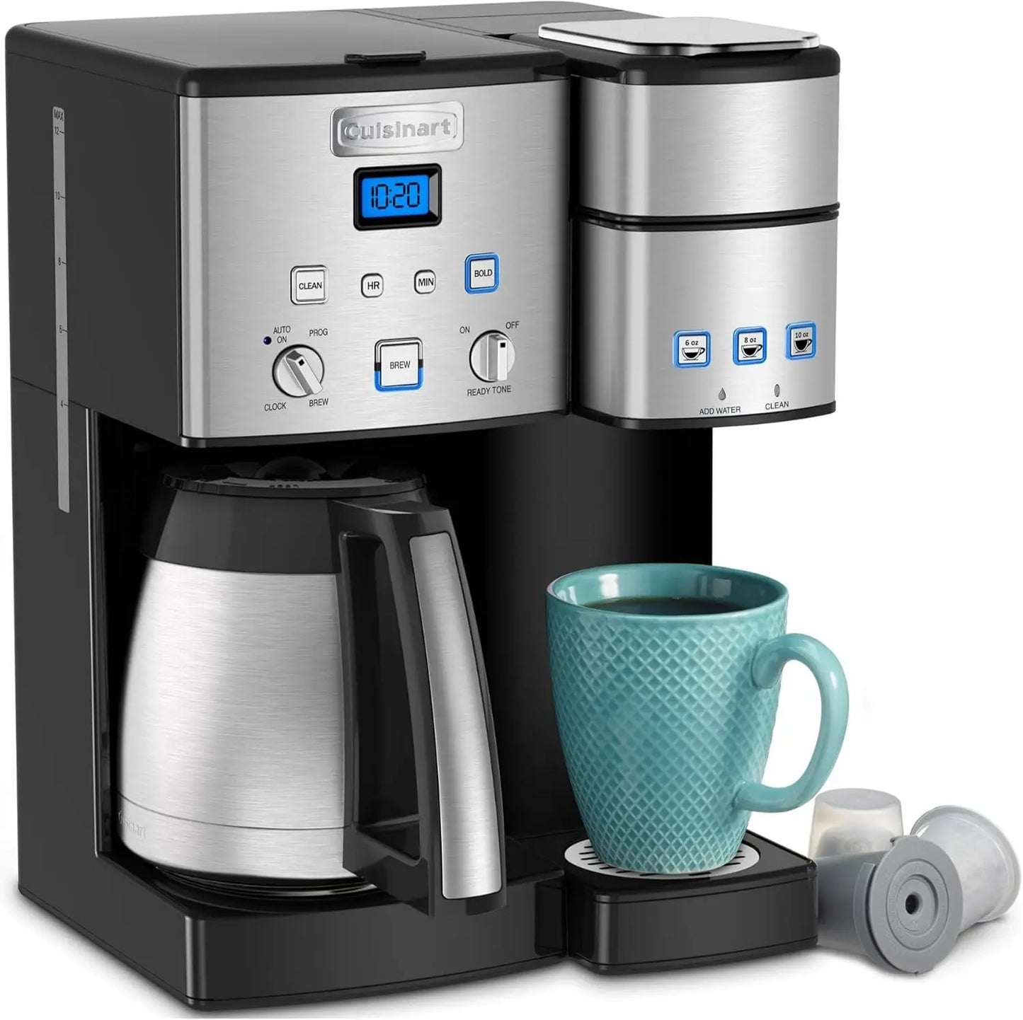 Cuisinart SS-20P1 Coffee Center 10-Cup Thermal Coffeemaker and Single-Serve Brewer, Stainless Steel