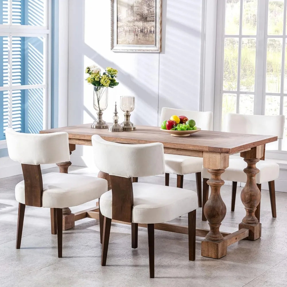 Dining Room Chair for Desk With Hardwood Frame Dining Table Chairs Velvet-beige 6PC Cream Chaises Chaise Salle a Manger Dinning