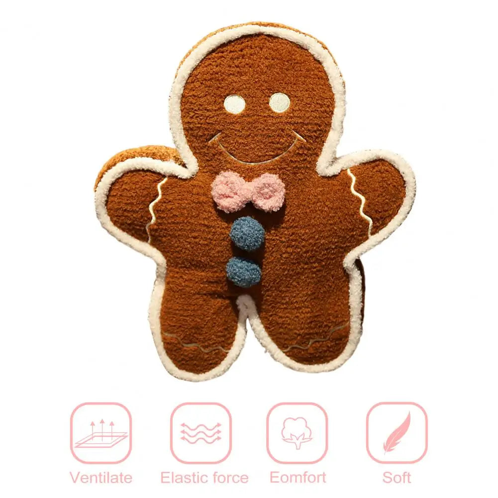 Plush Toys Christmas Gingerbread Man Plush Doll Throw Pillow Set Fun Holiday Decorative Waist Pillow Pendant for Kids for Home