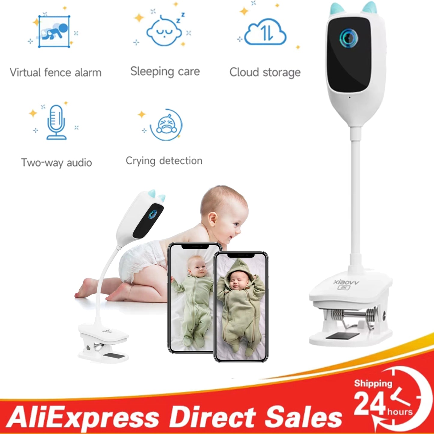 XIAOVV 4MP 5/2.4GHz WiFi Indoor Home Security Mini IP Camera Smart CCTV Pet Camera Baby Video Monitor 24/7 Surveillance Camera