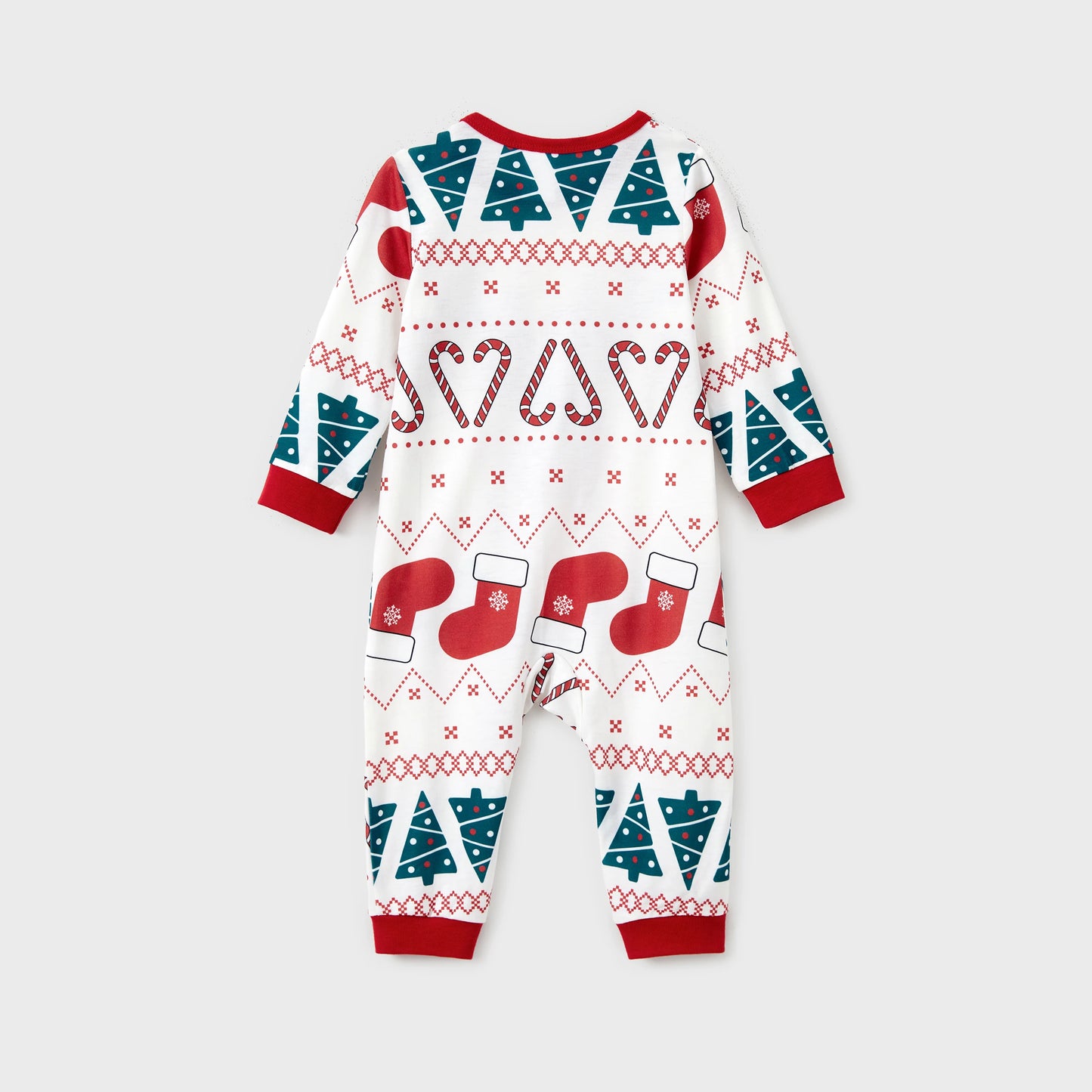 PatPat Christmas Pajamas Sets Family Matching Reindeer Big Graphic Allover Pattern Background( Flame Resistant )