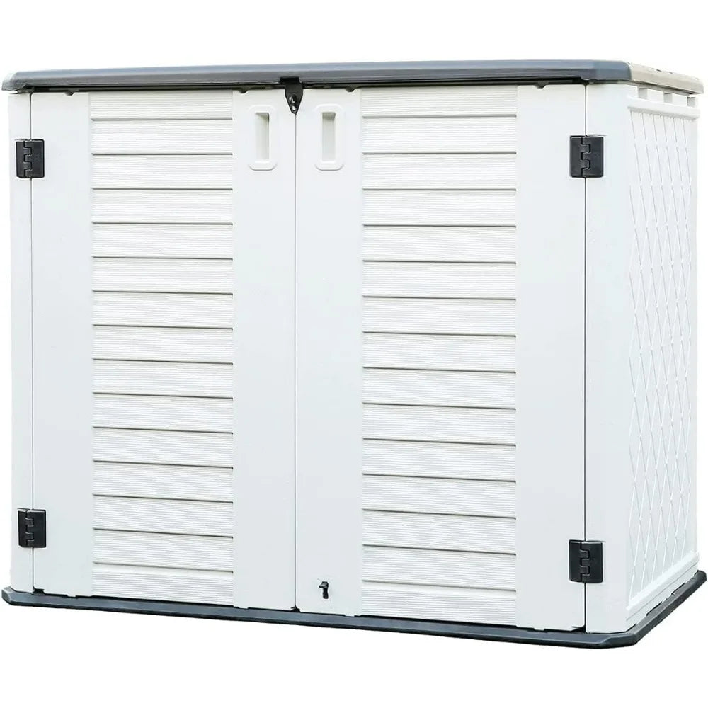 Outdoor Storage Shed-Horizontal Storage Box Waterproof for Garden, Patios, Backyards,Multi-Opening Door for Easy Storage of Bike