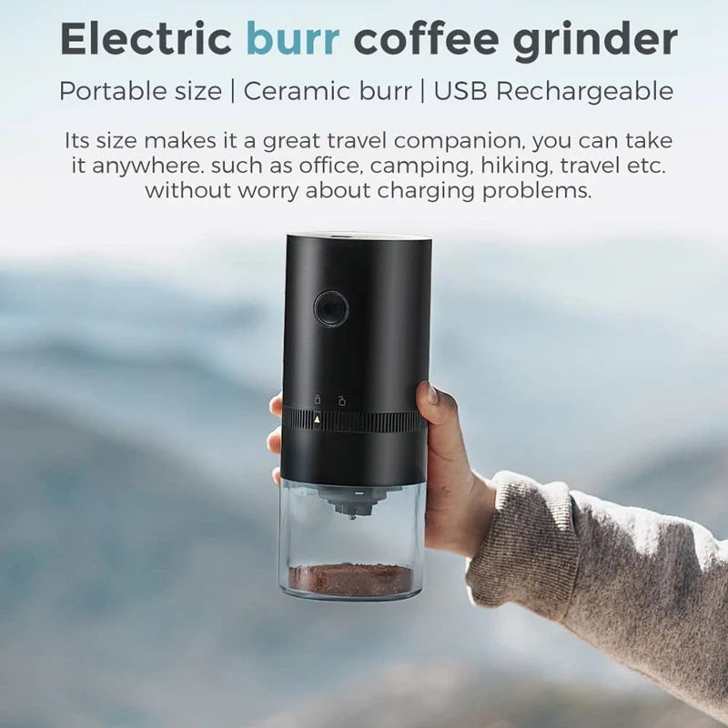 Portable Electric Burr Coffee Grinder,USB Rechargeable Burr Coffee Bean Grinder For Espresso Drip Pour Over French Press