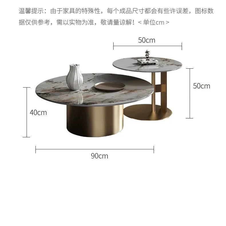 Unique Luxury Hotel Round Coffee Side Table Modern Dining Tables Tea Center Sofa Corner Mesa Lateral Para Sala Home Furniture