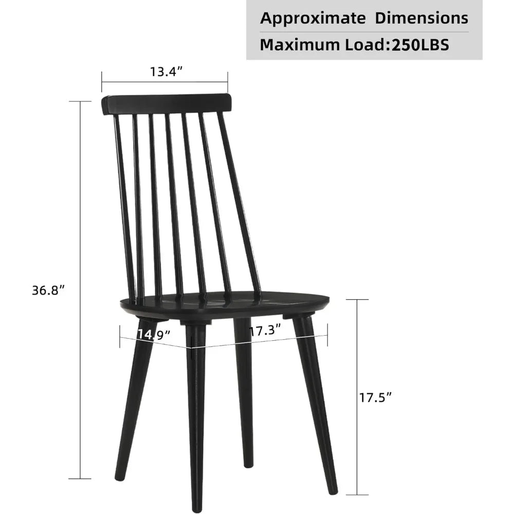 Restaurant Chairs Set of 4 Wood Dining Room Chair Black Spindle Side Kitchen Room Country Farmhouse Chairs Black