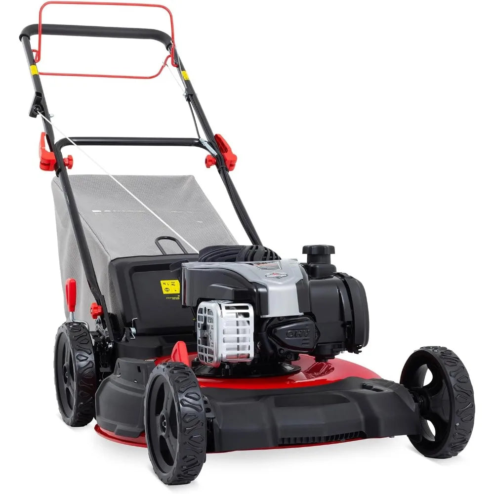 Self Propelled Gas Lawn Mower, 21 in140cc Briggs and Stratton Engine, 3-in-1 with Height Adjustment B8621S,Gas Lawn Mower