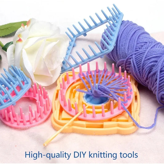 Loom Flower Pattern Maker Wool Yarn Needle Knitting Machine Sewing Tools Crochet Hook Set DIY Weaving Tool Knitting Machine