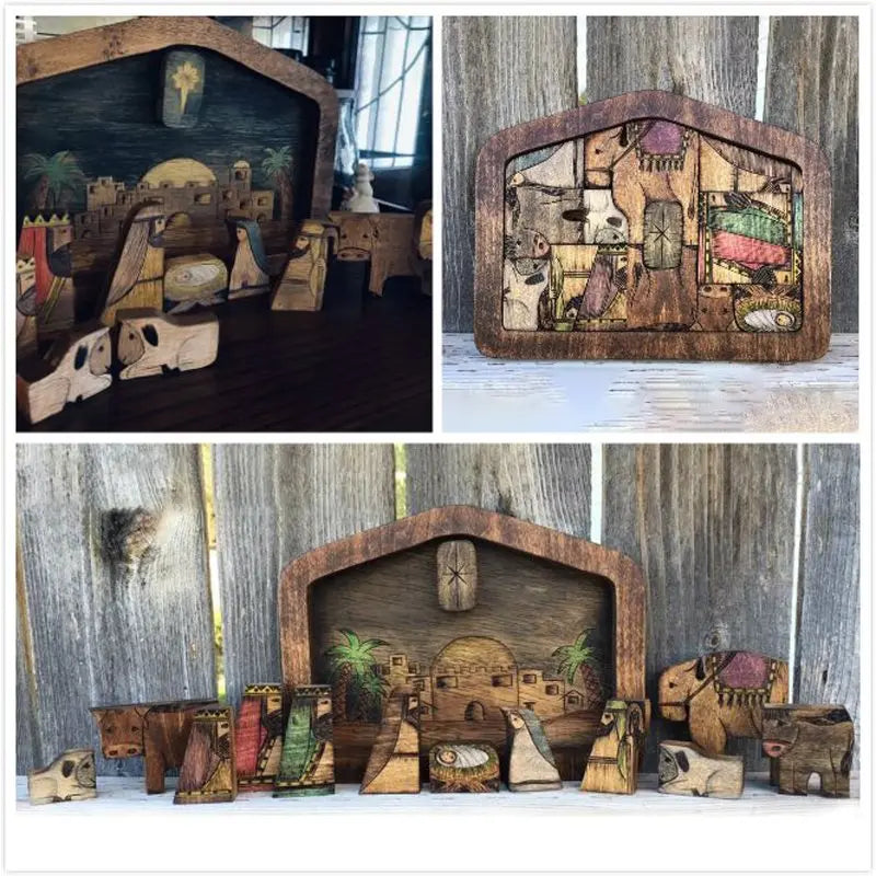 Wooden Jesus Puzzles Nativity Set Nativity Puzzle Puzzle Game Kids Desk Figurine