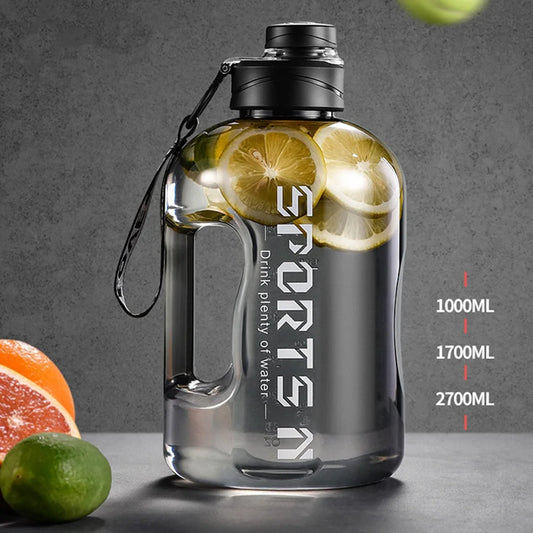 1.7L/2.7L Sports Plastic Water Bottle Gym Cycling Cup Portable Large Capacity Water Bottle For Fitness Camping Men Water Kettl