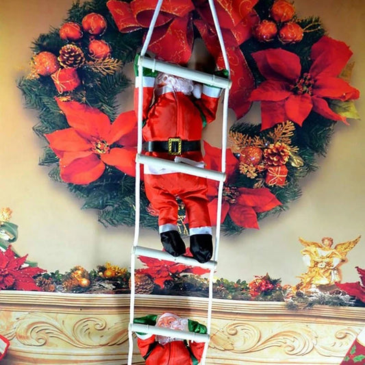 Santa Claus Climbing Ladder Santa Claus Doll Christmas Tree Hanging Ornament Outdoor Indoor Door Wall Decoration New